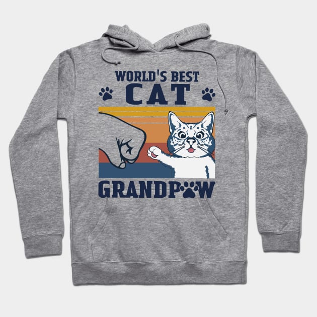 Father's Day Retro World's Best Cat Grandpaw Hoodie by Phylis Lynn Spencer